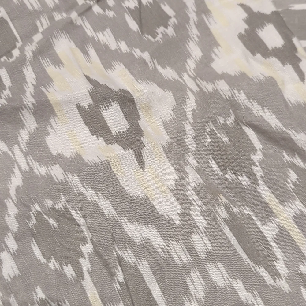 RH Teen Ikat Gray and Cream Duvet Cover w/subtle yellow highlights